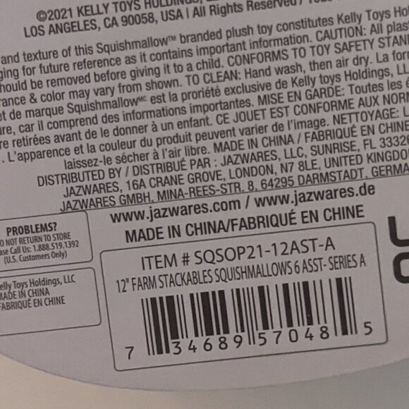 NWT 12" Candess Cow Squishmallows Stackable Farm Squad Pastel Plush Animal - Picture 11 of 11